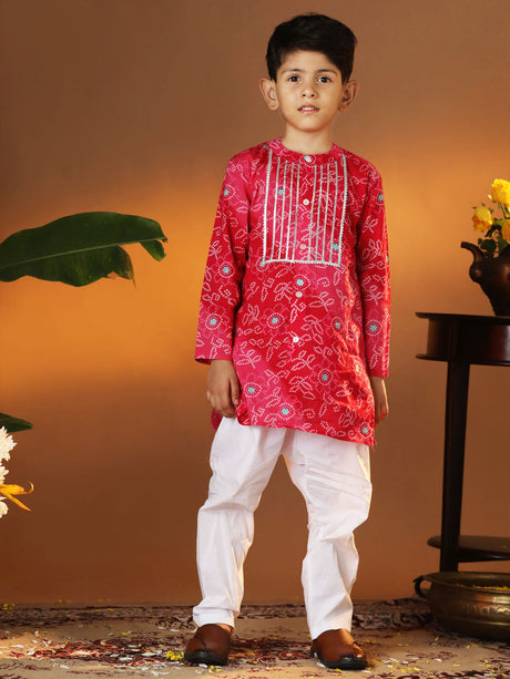 Ethniqndia Pink And White BHAI BEHEN Siblings Matching Set