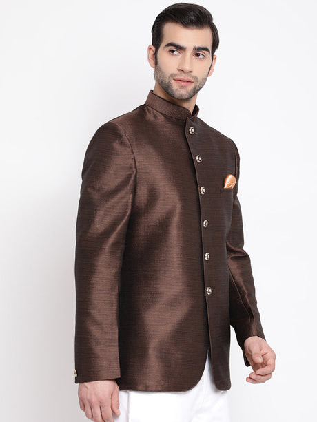 Ethniqndia  Men's Coffee Silk Blend Jodhpuri